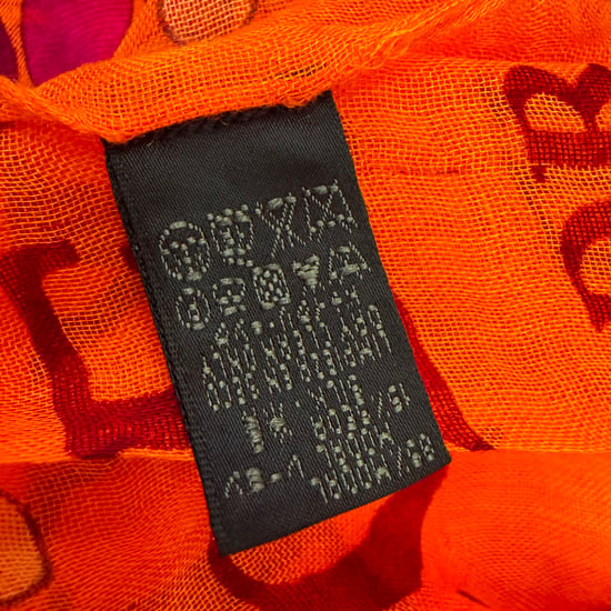 Loewe Vibrant Print Scarf in Orange Modal - Image 6