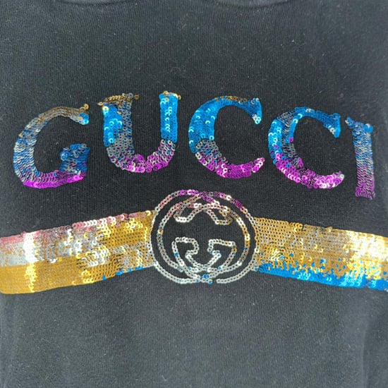Gucci Sequined Logo Hooded Sweatshirt in Black Cotton - Image 4