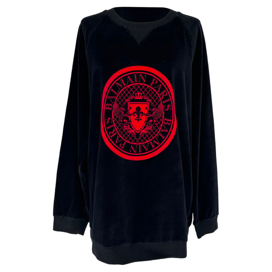 Balmain Velvet Coin Sweater in Black Cotton - Image 1