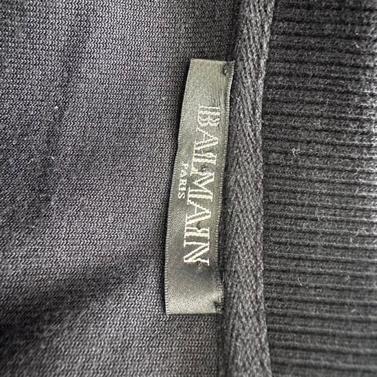 Balmain Velvet Coin Sweater in Black Cotton - Image 4