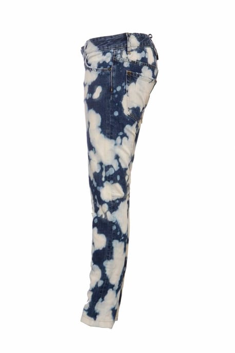 DSquared2, blå bikerjeans med blekmedelsfläckar - Image 3