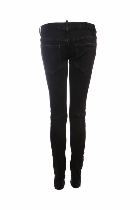 Dsquared2, svarta jeans med silverfärgade detaljer. - Image 2