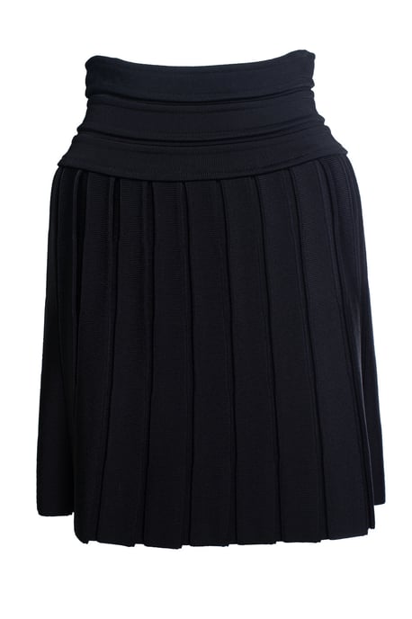 Balmain – Svart plisserad bodycon-kjol - Image 1