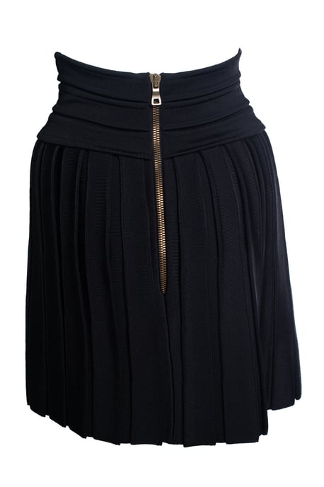 Balmain – Svart plisserad bodycon-kjol - Image 3