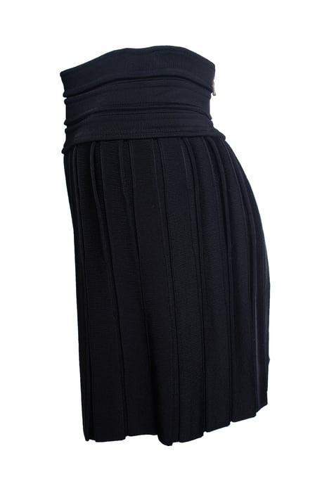 Balmain – Svart plisserad bodycon-kjol - Image 4