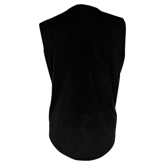 Balmain Gold Logo Sleeveless Top in Black Cotton - Image 4