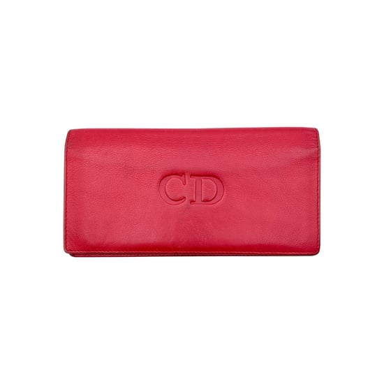 Dior Vintage läderplånbok med präglad CD-logotyp - Image 1