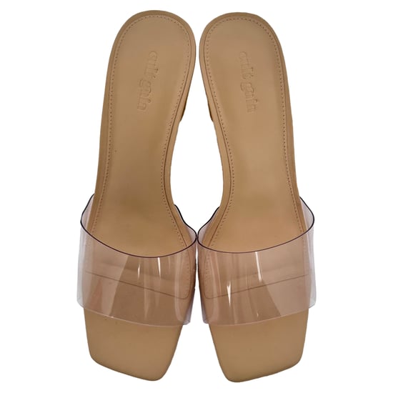 Cult Gaia Jila – Beige läderklackade skor med genomskinliga remmar - Image 4