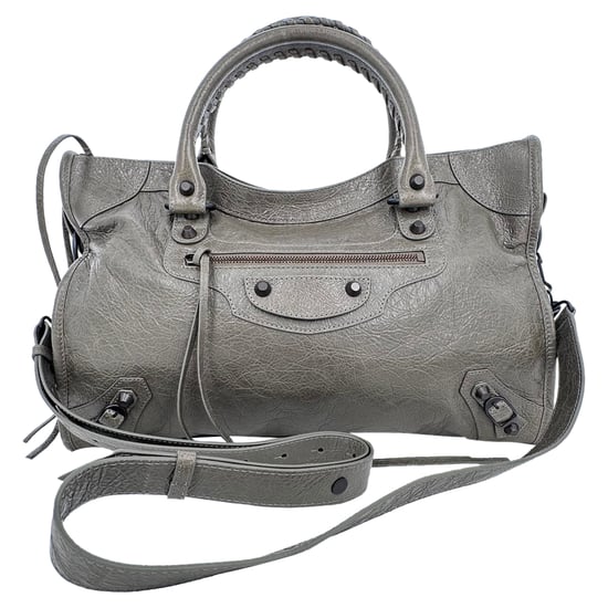 Balenciaga Medium Le City Shoulder Bag in Grey Lamb Leather - Image 1