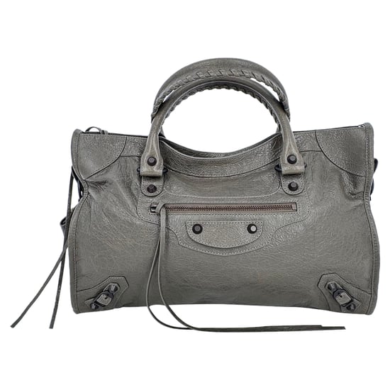 Balenciaga Medium Le City Shoulder Bag in Grey Lamb Leather - Image 3