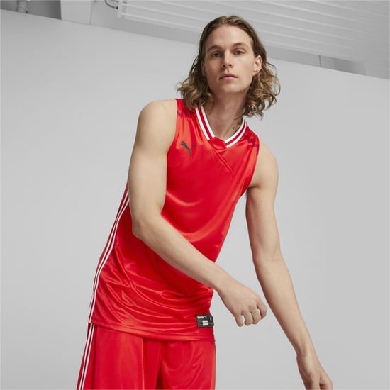 Men's Puma Hoops Team Game Performance Basketball Jersey in Red - Image 3