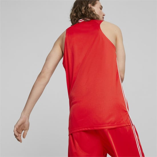 Men's Puma Hoops Team Game Performance Basketball Jersey in Red - Image 4