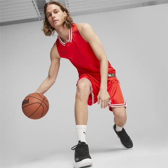 Men's Puma Hoops Team Game Performance Basketball Jersey in Red - Image 5