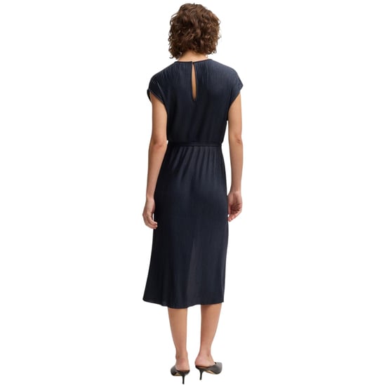 Boss Emaura midi-jurk met ronde hals en korte mouwen voor dames (Donkerblauw) - Image 3