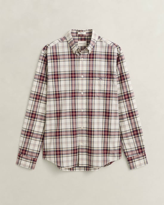 Regular Fit Long Sleeve Logo Detail Shirt in Ecru - Image 2