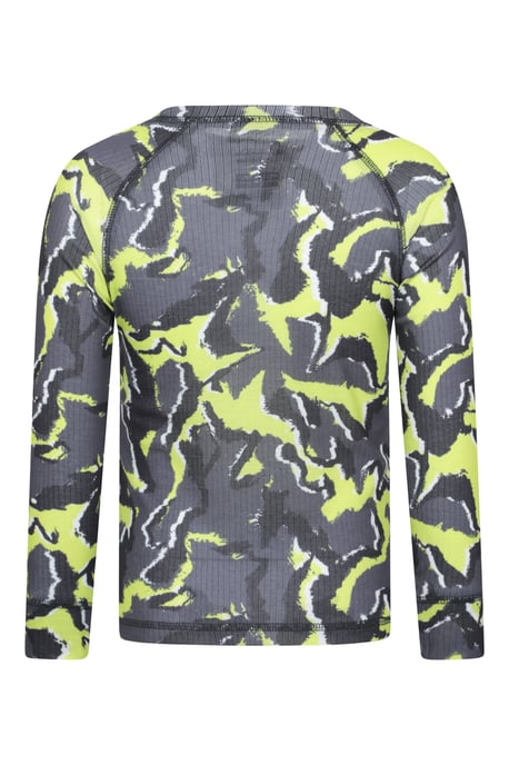 'Talus' Printed Kids Top & Pant Quick Wicking Warm Base Layer Set Lime Green - Image 3
