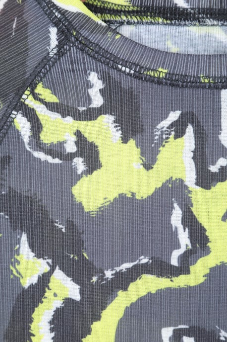 'Talus' Printed Kids Top & Pant Quick Wicking Warm Base Layer Set Lime Green - Image 5