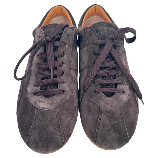 Tod's Low Top Sneakers in Brown Suede - Image 3