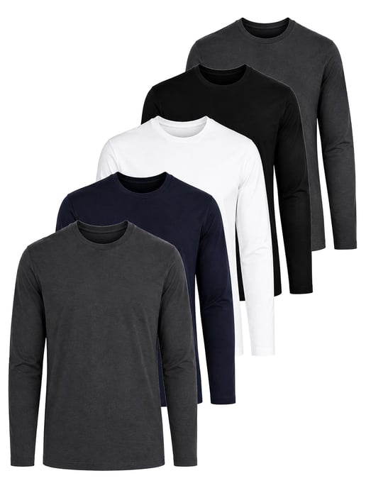 Kruze | Mens Long Sleeve T-Shirts 5 Pack - Image 1