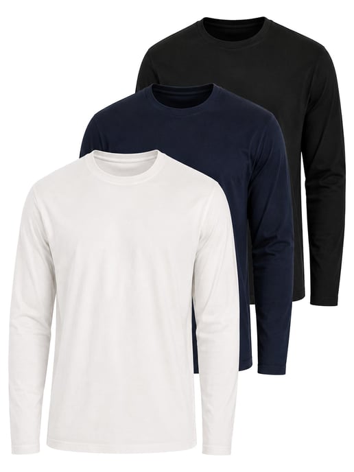 Kruze | Mens Long Sleeve T-Shirts 3 Pack - Image 1