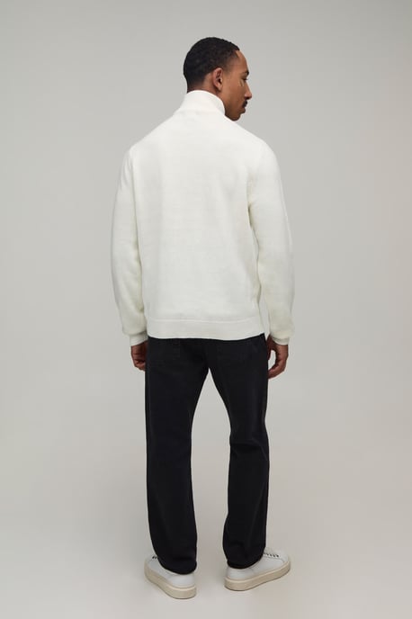 Regular Fit 1/4 Zip Knitted Jumper - Image 2