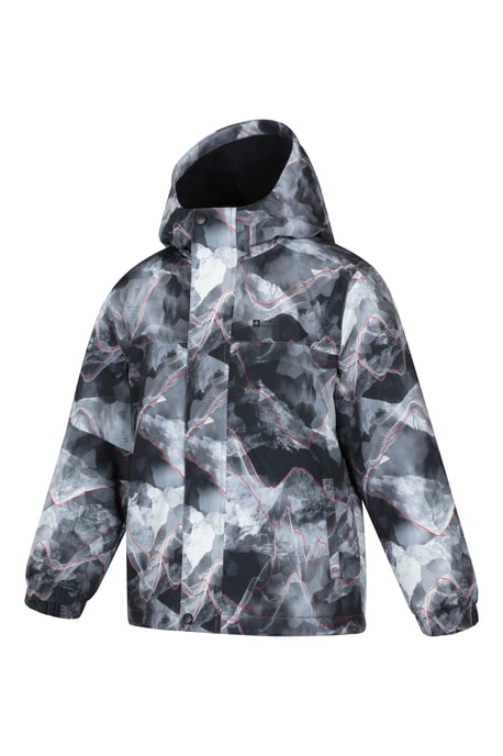 'Polar Zone' Kids Ski Jacket and Pants Set Hooded Water Resistant Winter Outfit Dark Grey - Image 5