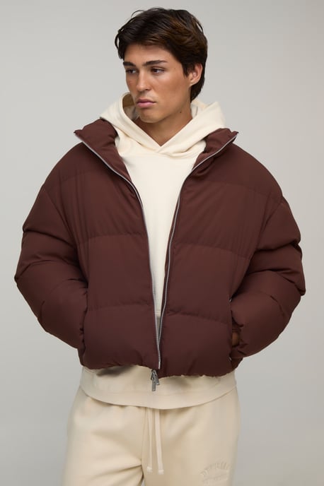 MAN Boxy Fit Essential Midweight Padded Funnel Neck Puffer Jacket - Image 1