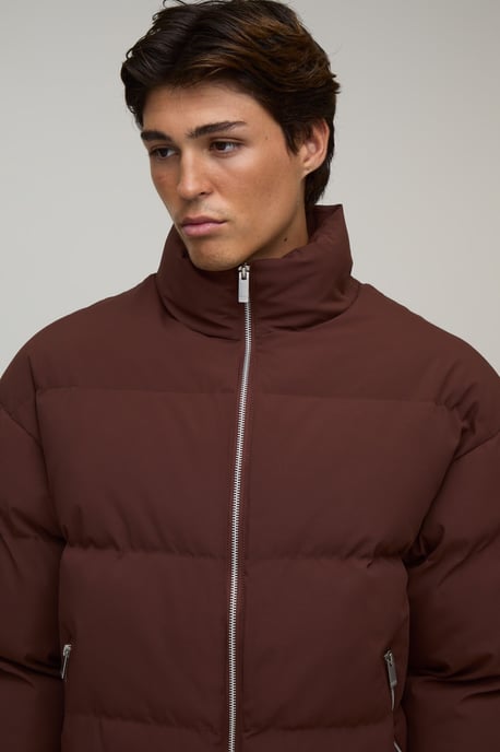 MAN Boxy Fit Essential Midweight Padded Funnel Neck Puffer Jacket - Image 3