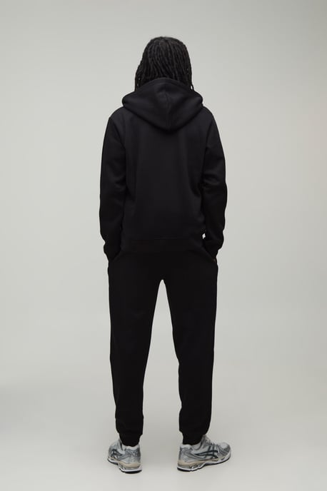 Regular Zip Through Hooded and Straight Leg Cuffed Jogger - Image 2