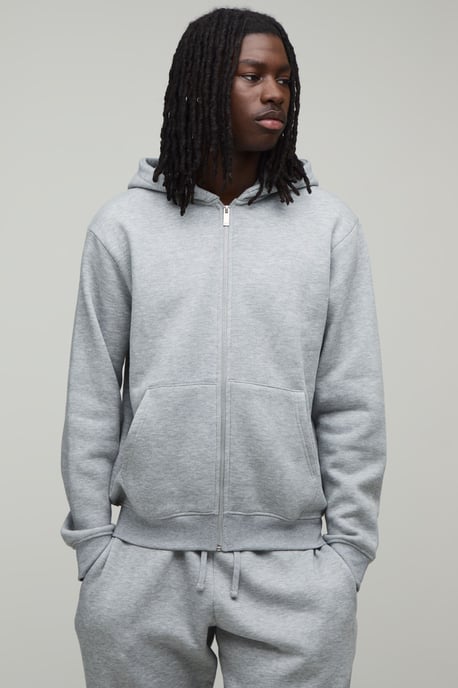 Regular Zip Through Hooded and Straight Leg Cuffed Jogger - Image 3