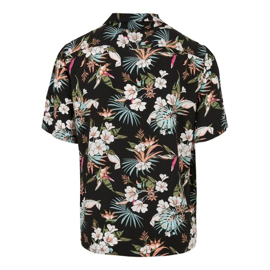 Urban Classics Heren Tropical Viscose Resort Overhemd (Zwart/Multikleurig) - Image 2