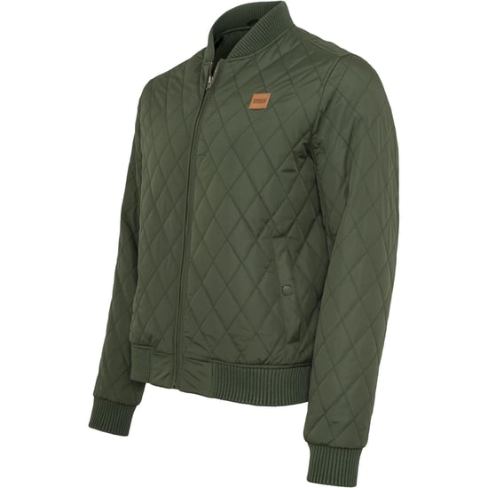 Urban Classics Heren Diamond Nylon Gewatteerd Jasje (Olijf) - Image 5