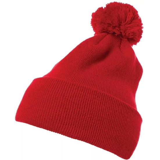 Flexfit Klassiekers Pom Pom gebreide muts met manchet (Rood) - Image 1