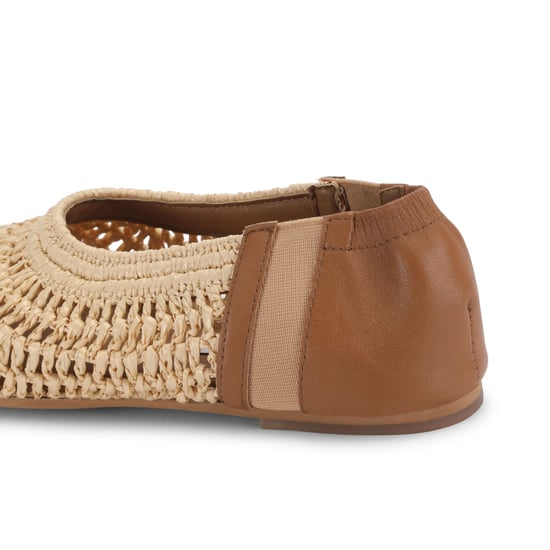 Meela Beige Raffia Ballet Flats - Image 3