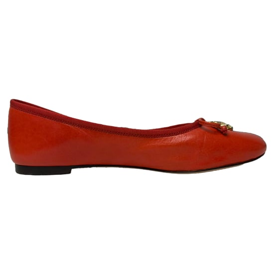 Tory Burch Tory Charm Ballerina's in Rood Leer - Image 1