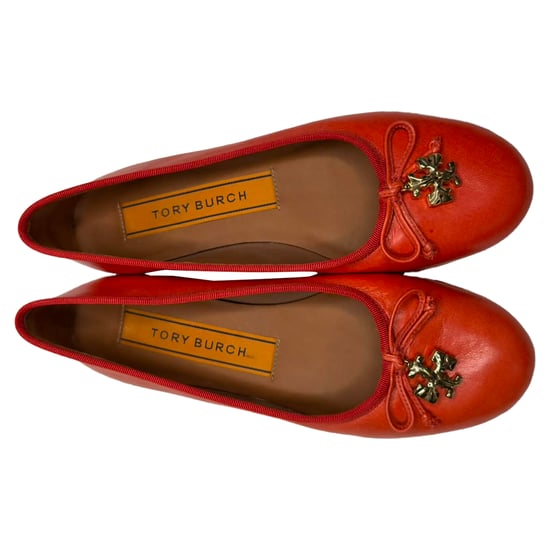 Tory Burch Tory Charm Ballerina's in Rood Leer - Image 5