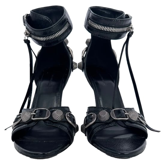 Balenciaga Cagole 110 Sandalklackar i svart lammleder - Image 2