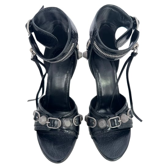 Balenciaga Cagole 110 Sandalklackar i svart lammleder - Image 4
