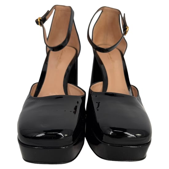 Gianvito Rossi Ankle Strap Platform Pumps in Black Patent Leather - Image 2