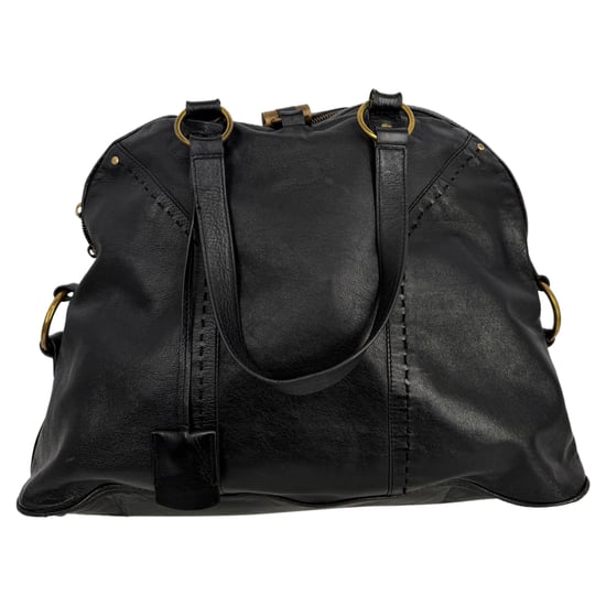 Yves Saint Laurent Oversized Muse Shoppers Tas in Zwart Kalfsleer - Image 1