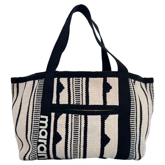 Isabel Marant Darwen Tote Bag in Black and White Cotton - Image 2
