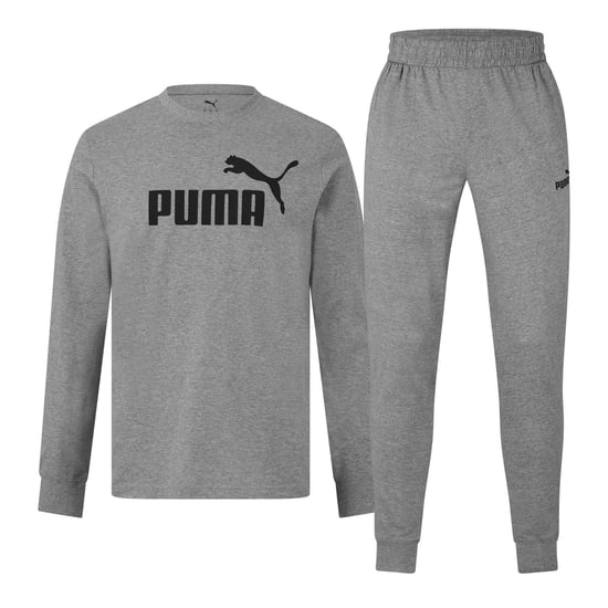 Men's Puma Leisurewear Long Fleece Full Tracksuit in Grey Heather - Image 1