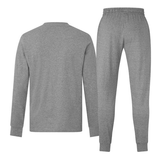 Men's Puma Leisurewear Long Fleece Full Tracksuit in Grey Heather - Image 2