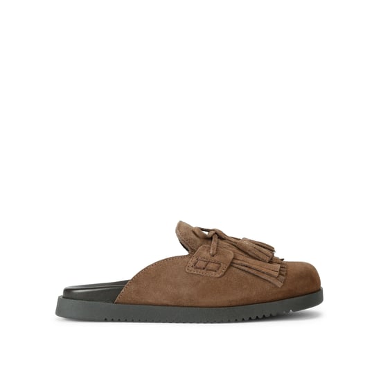 Suede Maurea Mid Brown Mules - Image 1