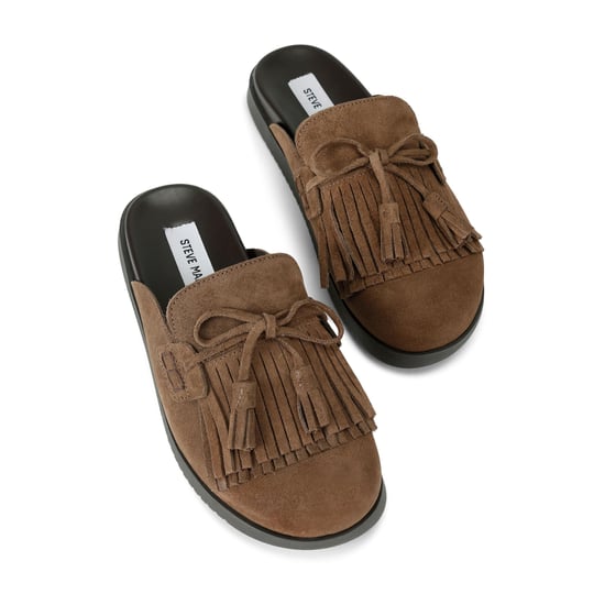 Suede Maurea Mid Brown Mules - Image 2