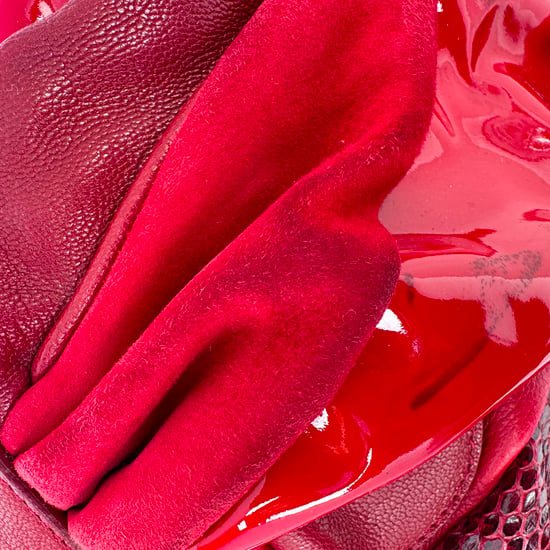 Dolce & Gabbana Handväska med ormskinnsdetalj i vinröd läder - Image 5