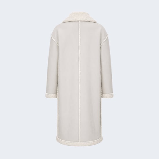 Morgan Double-Breasted Faux-Shearling Coat Grey - Image 4