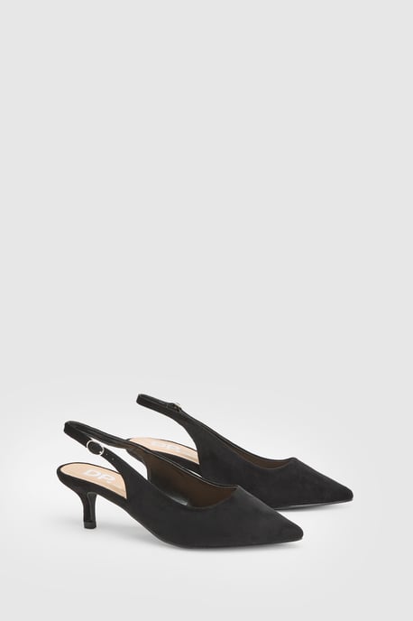 Wide Fit Dova Slingback Kitten Heel Court Shoes - Image 3