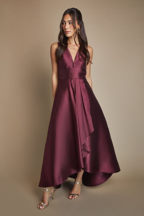 Coast Honoured Sleeveless Plunge Waterfall Twill Maxi Bridesmaid Dress - Image 4