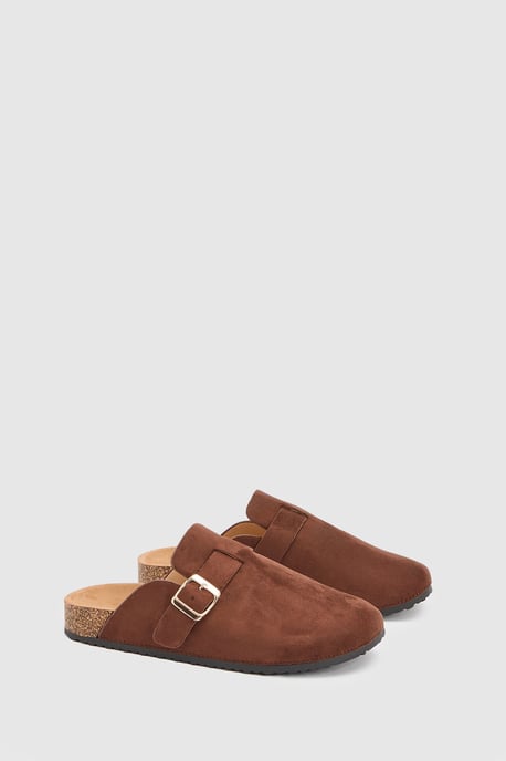 Aveline Faux Suede Closed Toe Footbed Mules - Image 3